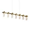 Sorrento 40 in. 50-Watt Integrated LED Kitchen Island Chandelier Height Adjustable Antique Brass 7 Shades Pendant by VONN Lighting