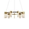 Sorrento 27 in. 67-Watt Height Adjustable Integrated LED Chandelier Antique Brass with 9 Shades Hanging Pendant Light by VONN Lighting