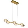 Milano 39 in. 6-Light Integrated LED Linear Chandelier Lighting Fixture in Antique Brass by VONN Lighting