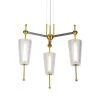 Toscana 22.2-Watt Integrated LED Antique Brass Island Pendant with 3 Frosted Glass Shades Linear by VONN Lighting