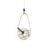 Firenze 8.8-Watt Integrated LED Antique Brass Pendant with 7.25 in. Glass Shade and Metal Cage by VONN Lighting