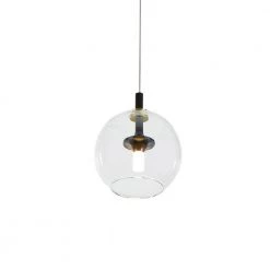 Portofino 8.5-Watt Integrated LED Antique Brass Pendant with 6.5 in. Glass Shade by VONN Lighting