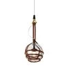 Bari 8.9-Watt Integrated LED Antique Brass Pendant with 6.5 in. Glass Shade and Faux Leather Straps by VONN Lighting