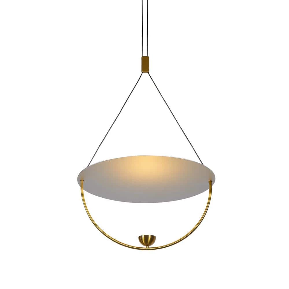 Como 4.91-Watt Integrated LED Antique Brass Pendant with 15.75 in. Aluminum Shade by VONN Lighting