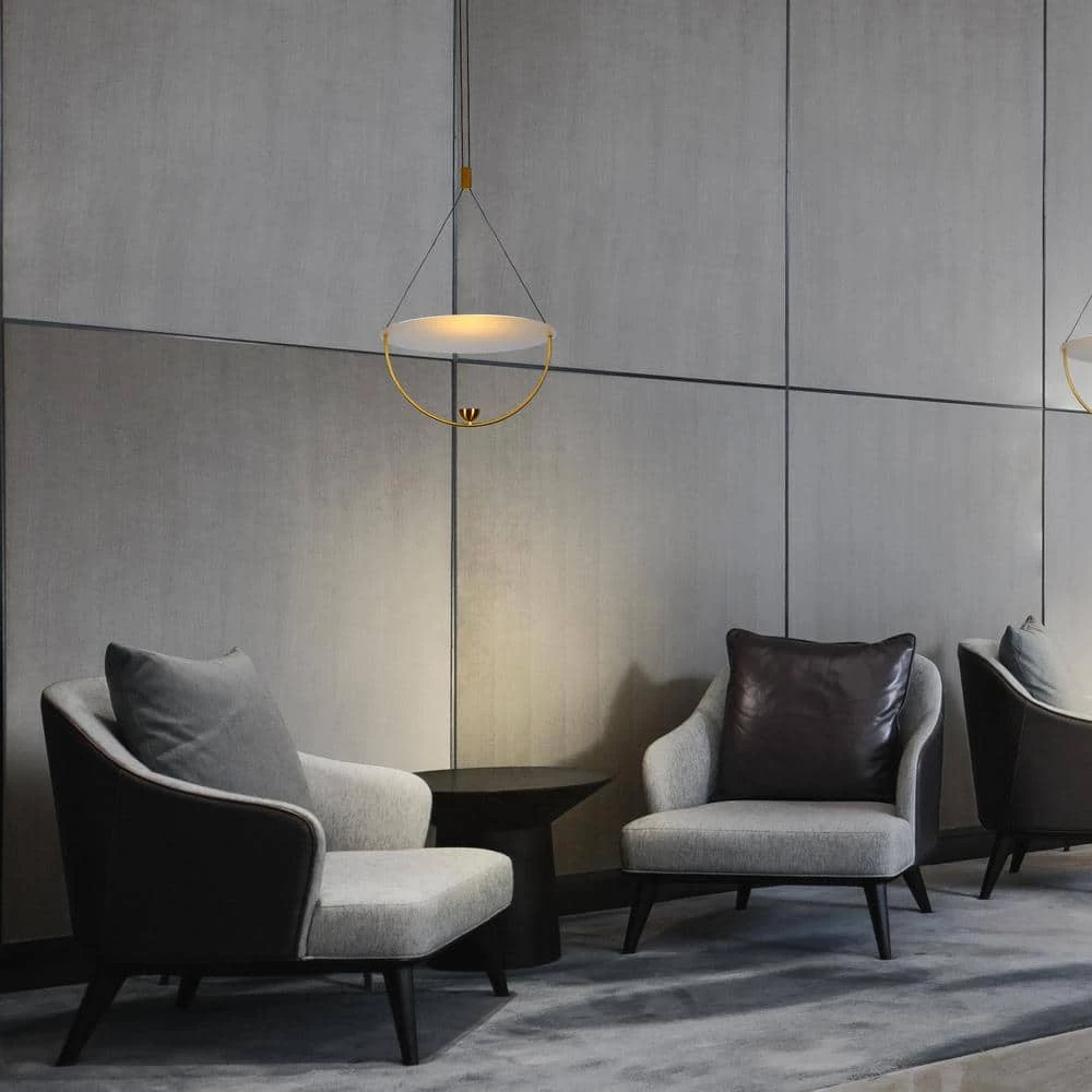 Como 4.91-Watt Integrated LED Antique Brass Pendant with 15.75 in. Aluminum Shade by VONN Lighting - Image 2