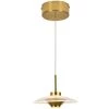 Ferrara 7 in. 1-Light Integrated LED Pendant Lighting Fixture in Antique Brass by VONN Lighting