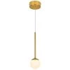 Capri 5 in. 1-Light Integrated LED Pendant Lighting Fixture with Glass Shade in Antique Brass by VONN Lighting