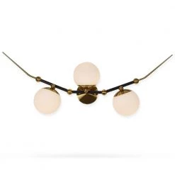 Chianti 23-Watt 39.25 in. Antique Brass Integrated LED Sconce with 3 Glass Shades Statement Wall Lighting by VONN Lighting