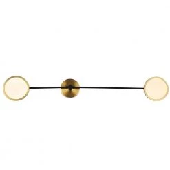 Torino 39 in. Antique Brass Integrated LED Sconce 15.97-Watt with 2 Rotating LED Circular Disks by VONN Lighting