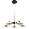 Verona 31 in. 5-Light Integrated LED Black Chandelier Lighting Fixture with Glass Shades by VONN Lighting