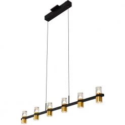 Elleg 47 in. Up-Down 6-Light Integrated LED Black Linear Chandelier Lighting Fixture by VONN Lighting