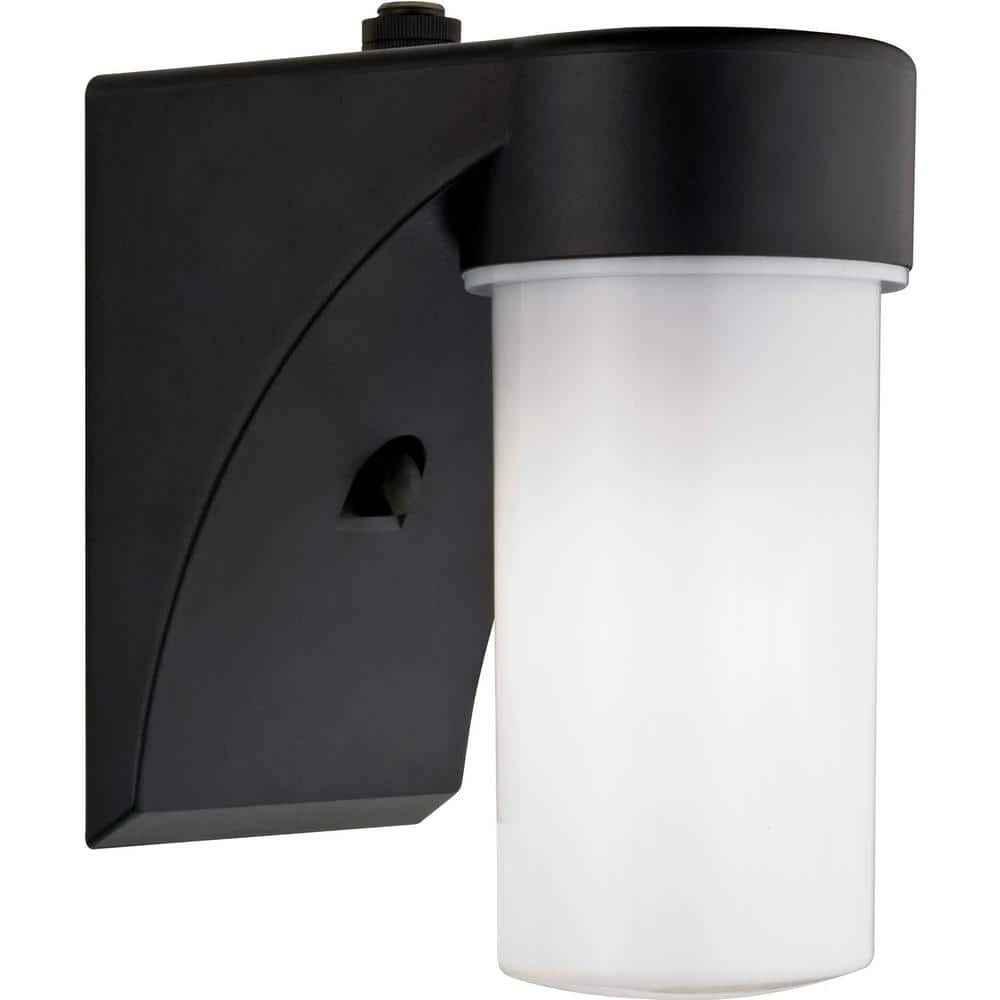 Wall-Mount Outdoor Black Fluorescent Wall Lantern Sconce by Lithonia Lighting