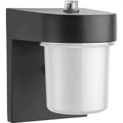 1-Light Black LED Outdoor Entry Light Wall Lantern Sconce with Dusk to Dawn Photocell by Lithonia Lighting