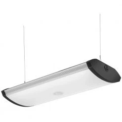 SGLL 2 ft. Black Indoor Integrated LED Garage Light with Integrated Motion Sensor Flushmount by Lithonia Lighting