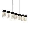 Sorrento 40 in. Integrated LED Linear Chandelier Height Adjustable Hanging Pendant Light in Black with 7 Shades by VONN Lighting