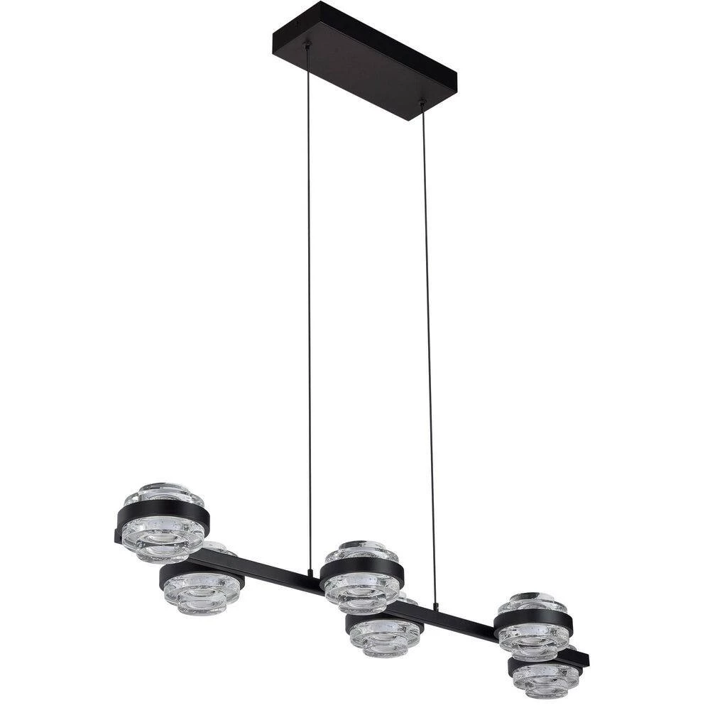 Milano 39 in. 6-Light Integrated LED Linear Chandelier Lighting Fixture in Black by VONN Lighting - Image 8