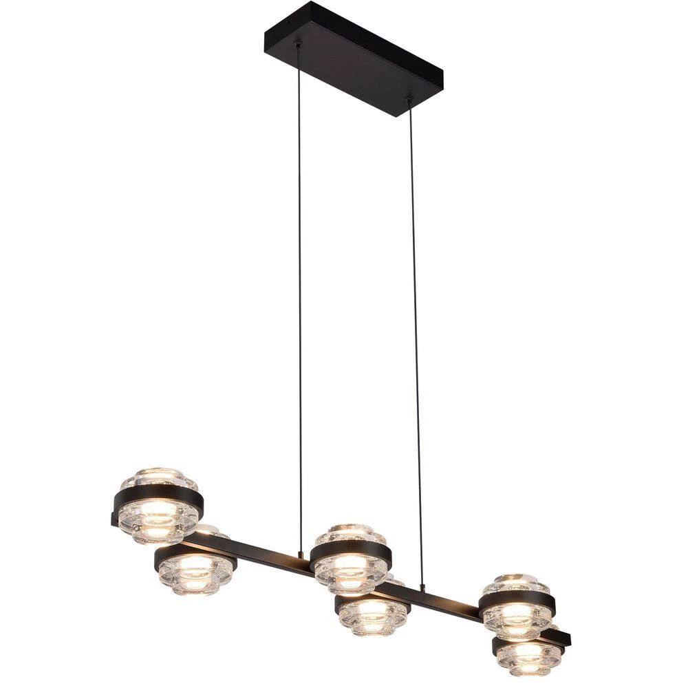 Milano 39 in. 6-Light Integrated LED Linear Chandelier Lighting Fixture in Black by VONN Lighting - Image 9