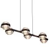 Milano 39 in. 6-Light Integrated LED Linear Chandelier Lighting Fixture in Black by VONN Lighting