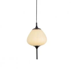 Lecce 5.3-Watt Integrated LED Pendant Black with Teardrop Shade 4.25 in. by VONN Lighting