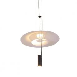 Positano Adjustable 12-Watt Integrated LED Black Pendant with 19.75 in. Acrylic Shade by VONN Lighting
