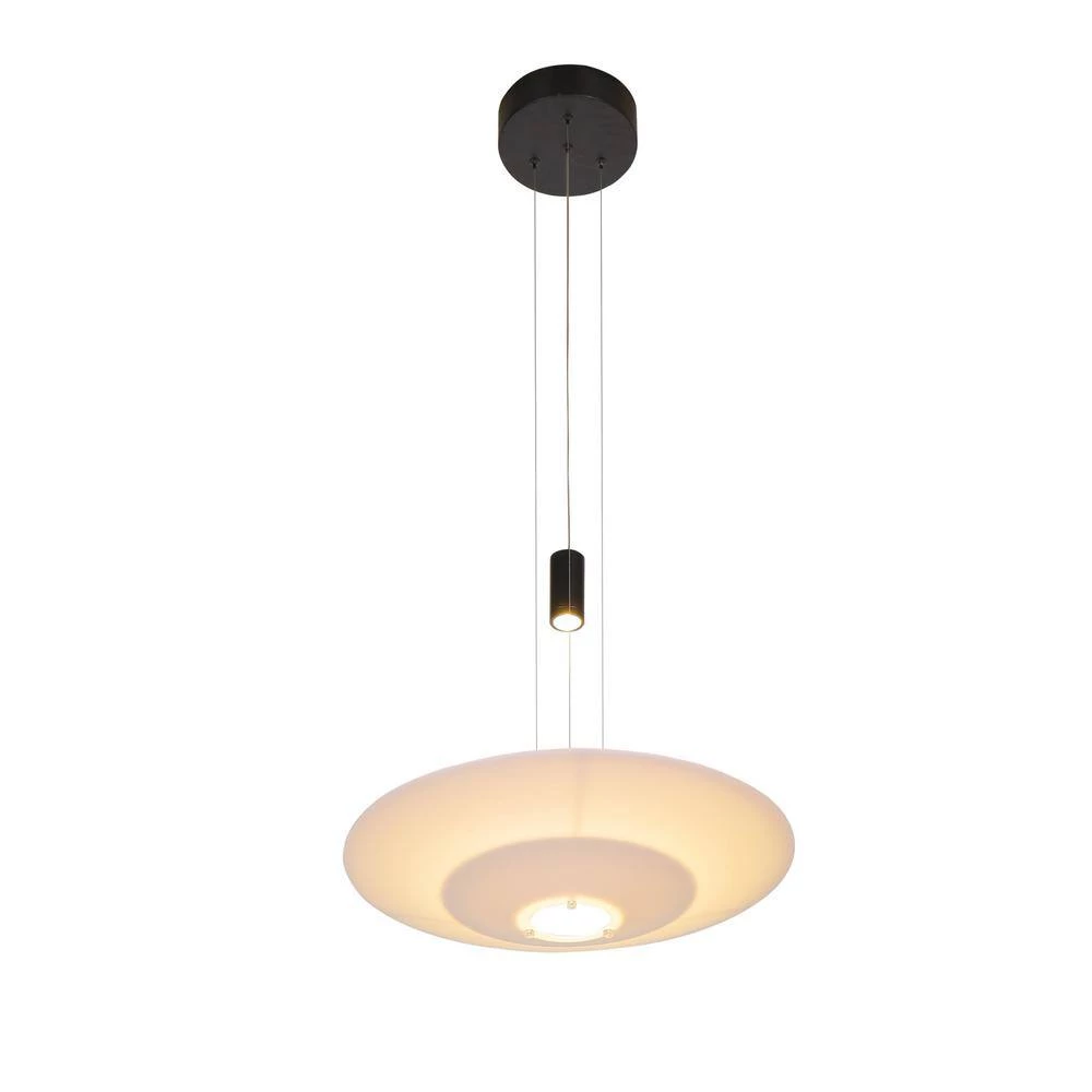 Positano Adjustable 8-Watt Integrated LED Black Pendant with 19.75 in. White Acrylic Shade by VONN Lighting - Image 6