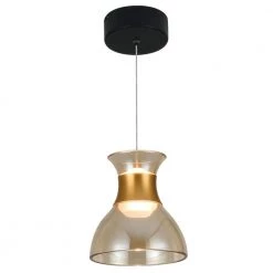 Palermo VAP2301BL 7 in. Up-Down 1-Light Integrated LED Black Pendant Lighting Fixture with Glass Shade by VONN Lighting