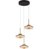 Verona 16 in. 3-Light Integrated LED Black Pendant Lighting Fixture with Glass Shades by VONN Lighting