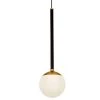 Capri 5 in. 1-Light Integrated LED Pendant Lighting Fixture with Glass Shade in, Black by VONN Lighting