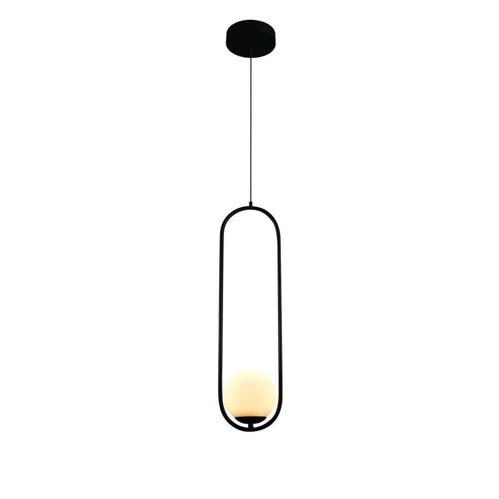 Capri 9.3-Watt 6.5 in. Wide Black Integrated LED Pendant With Glass Shade by VONN Lighting - Image 5