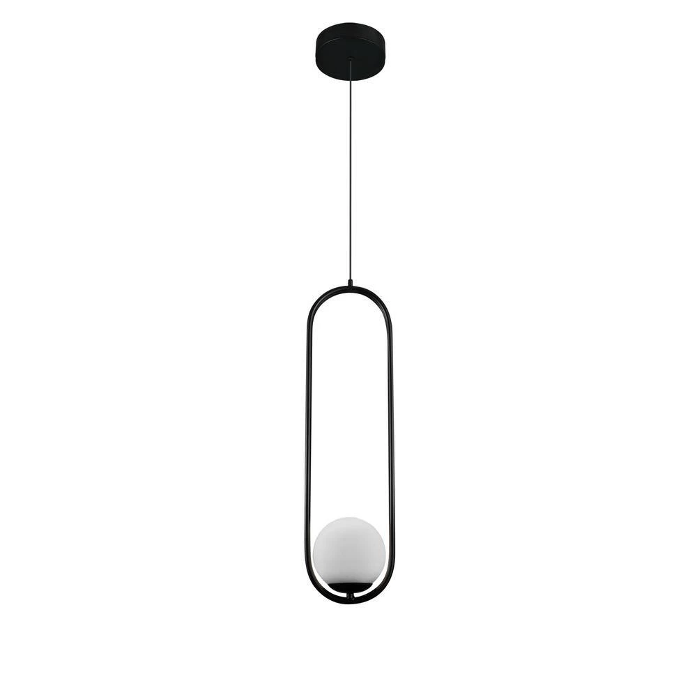 Capri 9.3-Watt 6.5 in. Wide Black Integrated LED Pendant With Glass Shade by VONN Lighting - Image 6