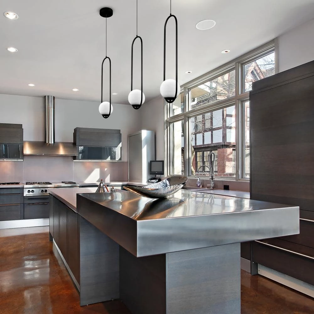 Capri 9.3-Watt 6.5 in. Wide Black Integrated LED Pendant With Glass Shade by VONN Lighting - Image 3