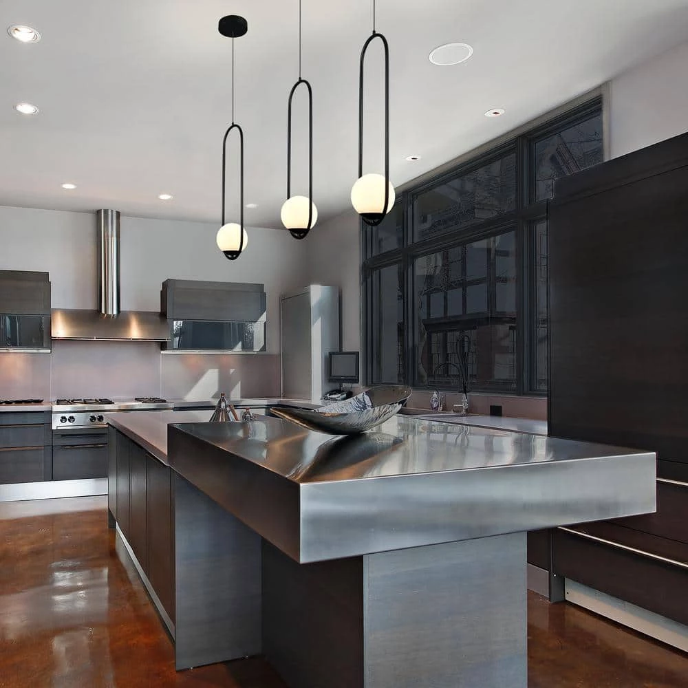 Capri 9.3-Watt 6.5 in. Wide Black Integrated LED Pendant With Glass Shade by VONN Lighting - Image 2