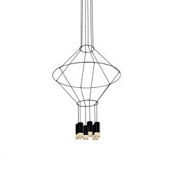 Expression 29-Watt Black Integrated LED Circular Pendant Height Adjustable With 6 LED Lights by VONN Lighting