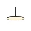 Salm 17 in. 35-Watt Black Integrated LED Lighting Height Adjustable Hanging Pendant Light Modern Disc LED Chandelier by VONN Lighting