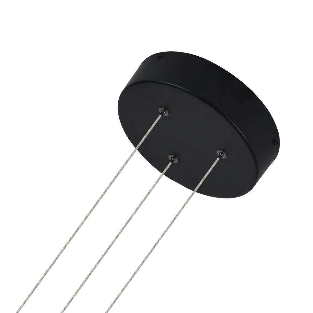 Salm 48.55-Watt Integrated LED Black Height Adjustable Chandelier with 24 in. Wide LED Disk Island Hanging Pendant Light by VONN Lighting - Image 9