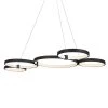 Capella 80-Watt Integrated LED Black Chandelier Height Adjustable 50 in. Island Hanging Pendant Light with 5 LED Circles by VONN Lighting