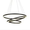 Tania 98-Watt 32 in. Modern Integrated LED Black Chandelier Height Adjustable With 3 LED Circles Hanging Pendant Light by VONN Lighting