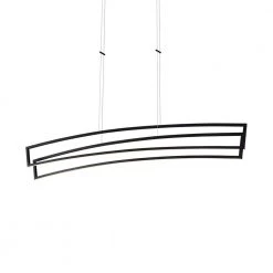Sirius 46 in. 74-Watt Black Integrated LED Linear Chandelier Height Adjustable Hanging Island Pendant Light by VONN Lighting