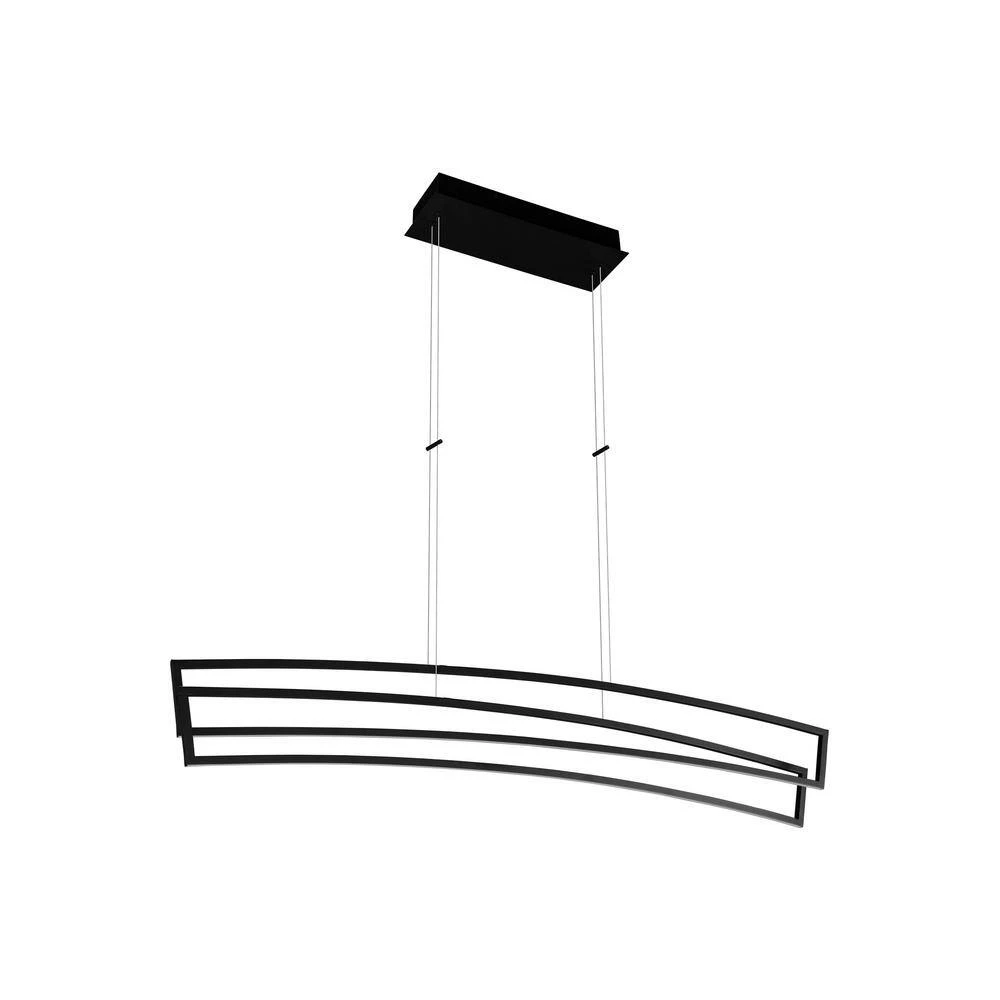 Sirius 46 in. 74-Watt Black Integrated LED Linear Chandelier Height Adjustable Hanging Island Pendant Light by VONN Lighting - Image 6