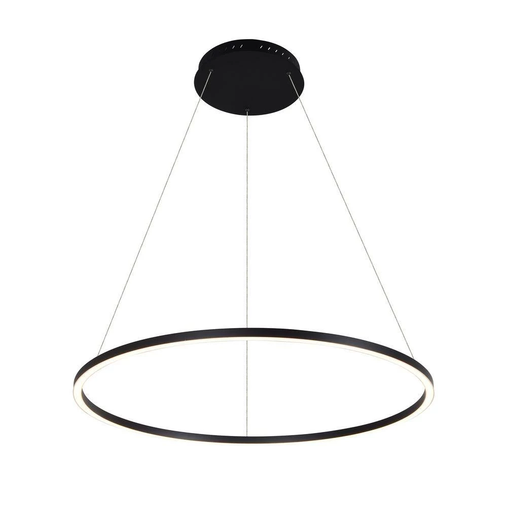 Tania Round 39 in. 52-Watt Black Circular Integrated LED Chandelier Hanging Pendant Light Height Adjustable by VONN Lighting - Image 8