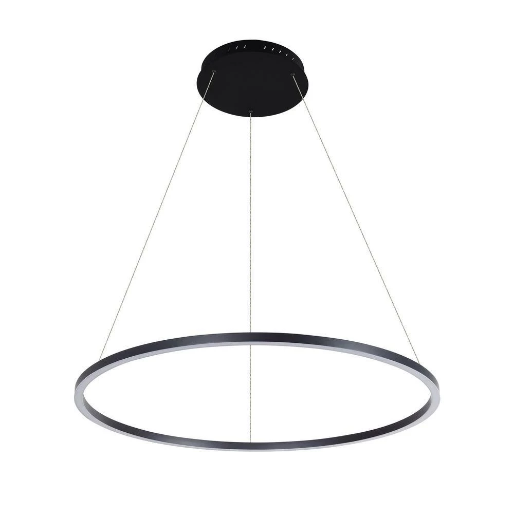 Tania Round 39 in. 52-Watt Black Circular Integrated LED Chandelier Hanging Pendant Light Height Adjustable by VONN Lighting - Image 9