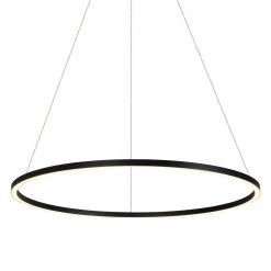 Tania Round 39 in. 52-Watt Black Circular Integrated LED Chandelier Hanging Pendant Light Height Adjustable by VONN Lighting