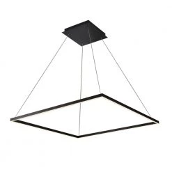 Atria Square 39 in. 62-Watt Black Modern Integrated LED Pendant Height Adjustable by VONN Lighting