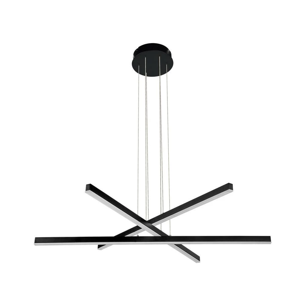 Sirius 97.84-Watt Integrated LED Height Adjustable Black Pendant With 3 LED Planks 39.25 in. Long by VONN Lighting - Image 7