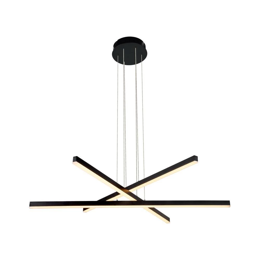 Sirius 97.84-Watt Integrated LED Height Adjustable Black Pendant With 3 LED Planks 39.25 in. Long by VONN Lighting - Image 6