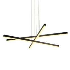 Sirius 97.84-Watt Integrated LED Height Adjustable Black Pendant With 3 LED Planks 39.25 in. Long by VONN Lighting