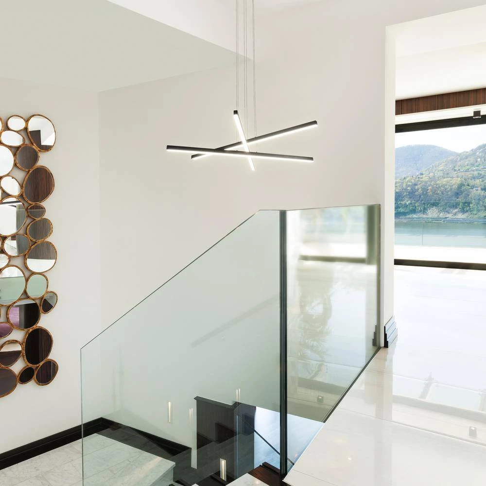 Sirius 97.84-Watt Integrated LED Height Adjustable Black Pendant With 3 LED Planks 39.25 in. Long by VONN Lighting - Image 5