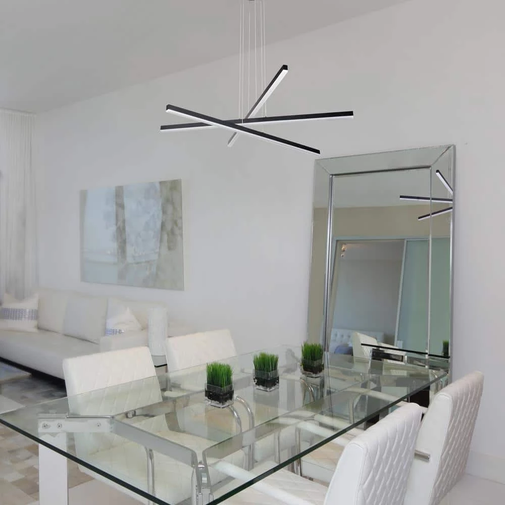 Sirius 97.84-Watt Integrated LED Height Adjustable Black Pendant With 3 LED Planks 39.25 in. Long by VONN Lighting - Image 2