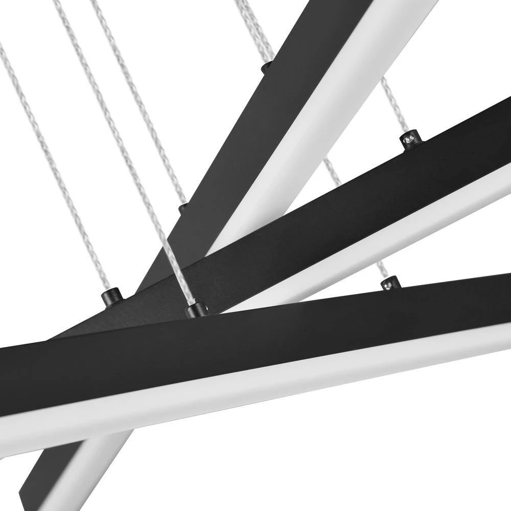 Sirius 97.84-Watt Integrated LED Height Adjustable Black Pendant With 3 LED Planks 39.25 in. Long by VONN Lighting - Image 9