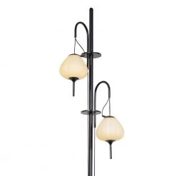 Lecce 70 in. Black Indoor Integrated LED Floor Lamp with Dimmer Switch for Gradual Dimming and 2 Teardrop Glass Shades by VONN Lighting